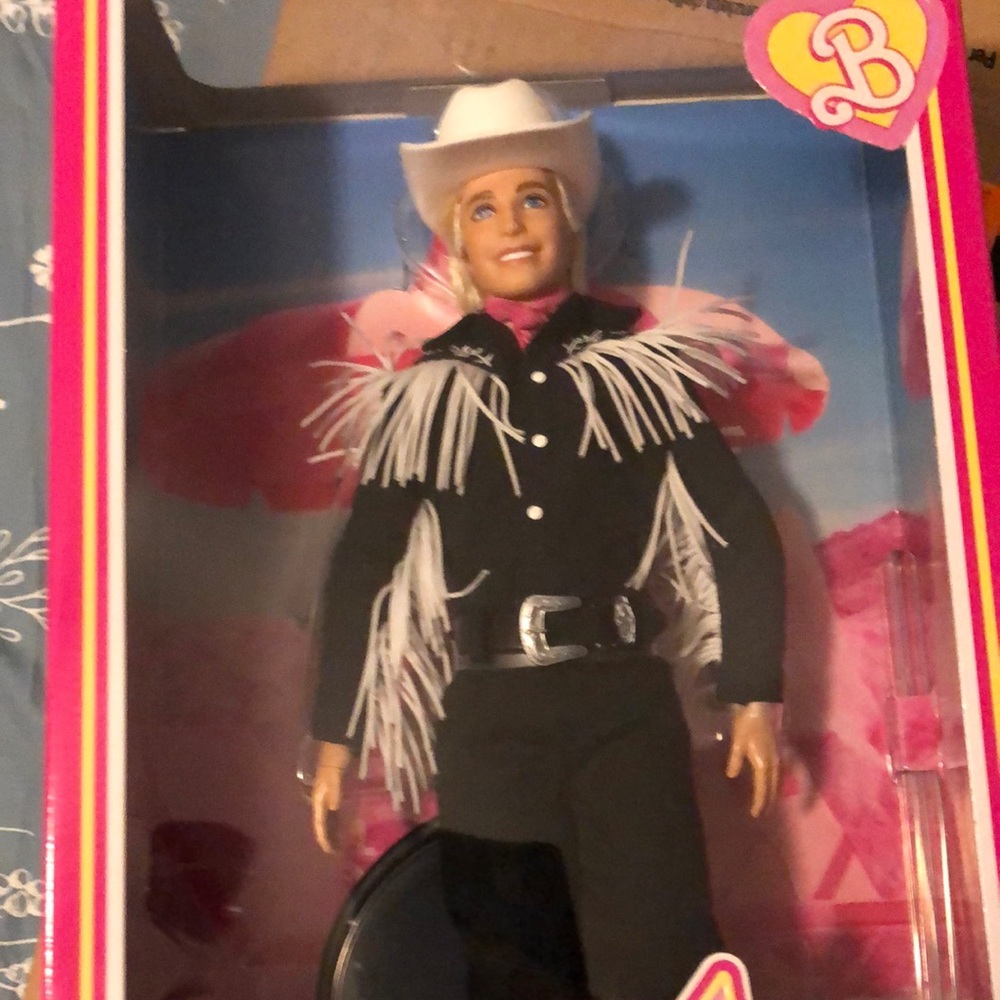 Barbie The Movie Ken Doll Ryan Gosling Black White Cowboy Western Outfit IN HAND